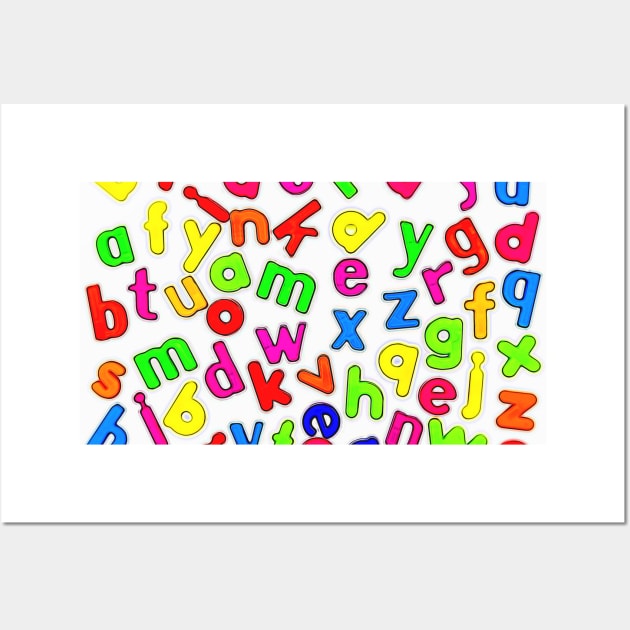 Jumbled up Multi Coloured Letters Wall Art by Russell102